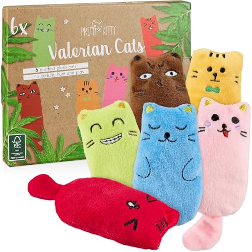 PRETTY KITTY Baldriankissen Katze: 6 Katzenkissen im Baldrian Katzenspielzeug Set – für Katzen – Spielzeug Cat Toys PRETTY KITTY Baldriankissen Katze: 6 Katzenkissen im Baldrian Katzenspielzeug Set – für Katzen – Spielzeug Cat Toys von PRETTY KITTY