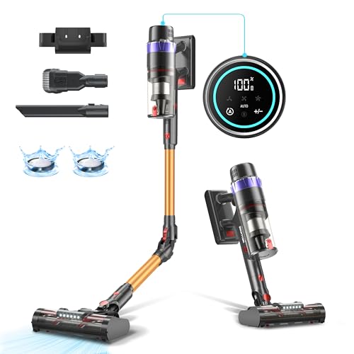 PRETTYCARE Akku Staubsauger, 45KPA/560W kabelloser Staubsauger, Akkustaubsauger Super Leise mit LED Display/Anti-Tangle-Bürste, 60Min Auto-Modus Stielsauger für Tierhaare, Teppiche und Hartböden V3 PRETTYCARE Akku Staubsauger, 45KPA/560W kabelloser Staubsauger, Akkustaubsauger Super Leise mit LED Display/Anti-Tangle-Bürste, 60Min Auto-Modus Stielsauger für Tierhaare, Teppiche und Hartböden V3 von PRETTYCARE
