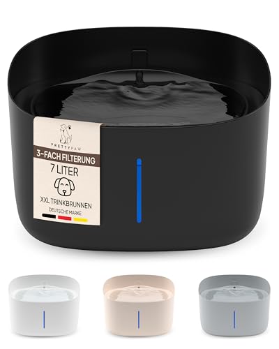 Pretty PAW® Trinkbrunnen für Hunde I Super leiser Hunde Trinkbrunnen mit 7 Liter Wassertank I BPA-freier Hundebrunnen mit Filter & LED I Leicht zu reinigender Hund Wasserspender von PRETTYPAW