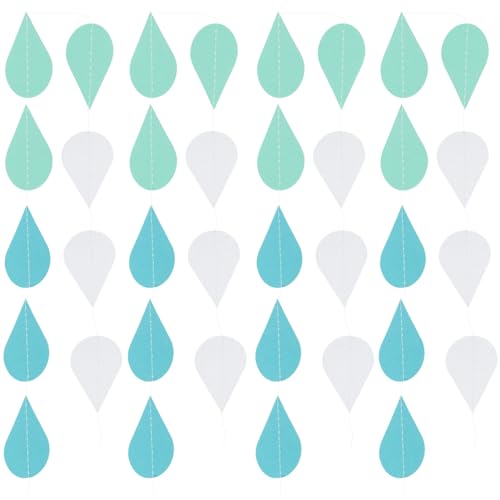 4 Saiten Regentropfen-Latte-Ornament Quasten Girlande Partydeko Duschen Ornamente hochzeitsdeko wandverkleidung Regentropfen für die Babyparty Regentropfen-Girlande Perlenpapier PRETYZOOM von PRETYZOOM