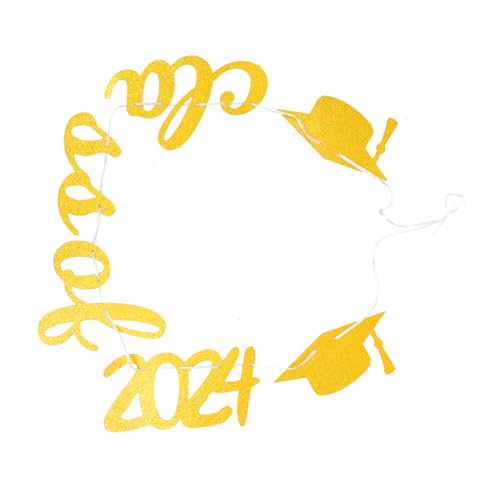 PRETYZOOM 1 Satz 2024 Abschlussbanner 2024 Dekorationen Für Die Abschlussfeier Abschlussbanner Im Hintergrund Herzlichen Glückwunsch Zum Absolventen-banner Fröhliches Papier Kuchen Steckdose von PRETYZOOM