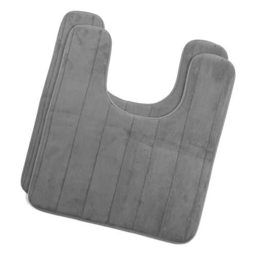 PRETYZOOM Schwarz - Badematten 2 Stück Memory Foam Bodenmatte Für Toilette Zuhause Badezimmer Waschraum von PRETYZOOM