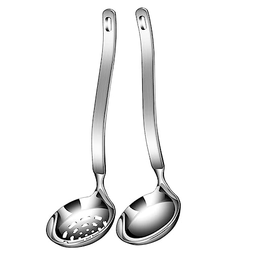 PRETYZOOM 1 Satz Suppenlöffel Set Teiliges Küchenset mit Schöpflöffel und Sieblöffel Ergonomischer Griff für Suppen Reis und Buffetdienst von PRETYZOOM