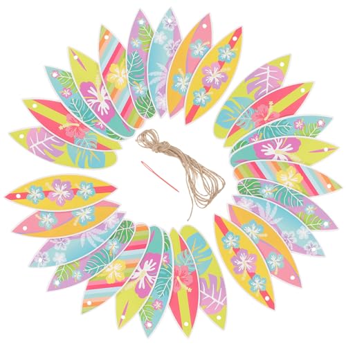PRETYZOOM 1 Satz Surfbrett Charm Strand Poster Strand Thema Party Dekorationen Küsten Strand Thema Muscheln Tiki Bar Dekorationen Sommer Surfbrett Wand Ornament Strand 27 Stück von PRETYZOOM