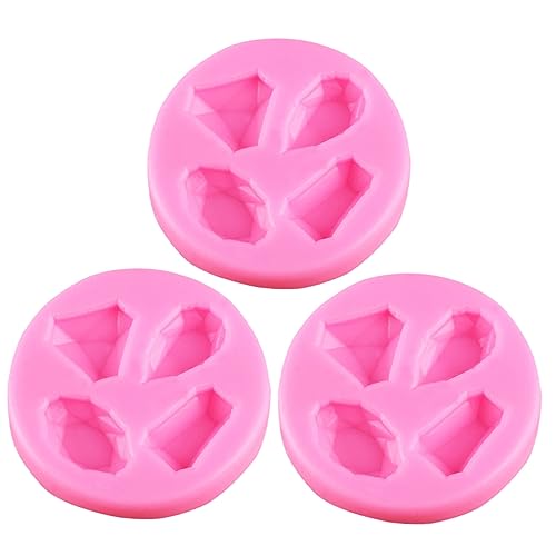 PRETYZOOM 1 Satz Teiliges Silikon Gem Backform Für Kuchen Und Desserts Diamantförmige Silikonform Für Fondant Schokolade Kekse Handgemachte Seifen Für Diy Bäckerei Und Feiern 3 Stück von PRETYZOOM