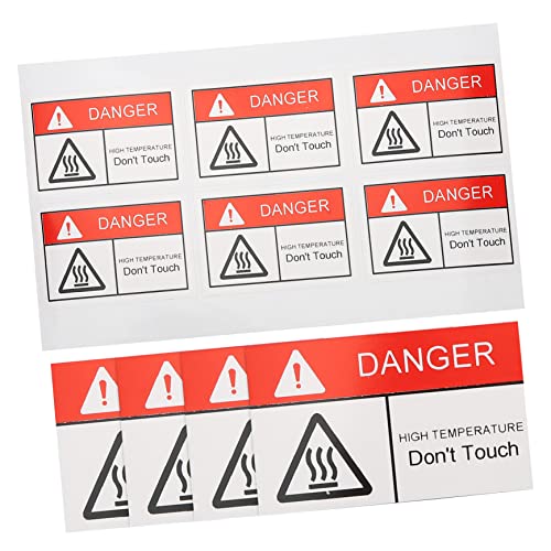 PRETYZOOM 1 Satz Warnschild Für Hohe Temperaturen Aufkleber Für Heiße Warnungen Reflektierend Vorsicht Heiße Warnschilder Flamme Aber Hitze Rufen Sie Küchenbeständige 10 Stück von PRETYZOOM