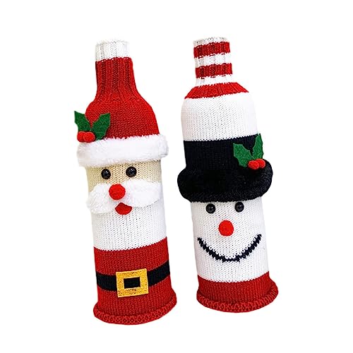 PRETYZOOM 1 Satz Weihnachtsweinflaschen-Set Weihnachtsdeko Abdeckungen Für Weinflaschen Weihnachtsflaschenhülle Party-flaschenabdeckung Kleidung Aus Weinflaschen Stricken 2 Stück PRETYZOOM 1 Satz Weihnachtsweinflaschen-Set Weihnachtsdeko Abdeckungen Für Weinflaschen Weihnachtsflaschenhülle Party-flaschenabdeckung Kleidung Aus Weinflaschen Stricken 2 Stück von PRETYZOOM