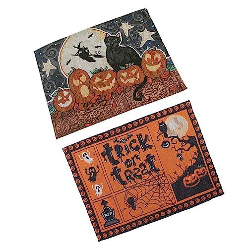 PRETYZOOM 1 Set 2 Stück Tischsets Tischsets Halloween Schreibtischunterlage Elektrische Weihnachtsbeleuchtung Halloween Küchendekor Halloween Heimdekor Halloween Kuchenform von PRETYZOOM