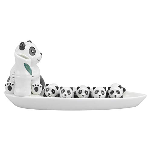 PRETYZOOM 1 Set Stäbchenhalter Essstäbchen Halter Keramik Panda Figur Statue Ornament Stäbchen Stehen Esslöffel Gabel Ständer Halter für Zuhause Geburtstag Ostern Party Tischdeko von PRETYZOOM