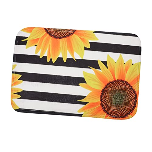 PRETYZOOM 1 Stück Küchenmatte mit Sonnenblumen und Schwarzem Streifenmuster rutschfest und Saugfähig für Badezimmer und Küche Pflegeleicht Fußmatte für Bodenarten PRETYZOOM 1 Stück Küchenmatte mit Sonnenblumen und Schwarzem Streifenmuster rutschfest und Saugfähig für Badezimmer und Küche Pflegeleicht Fußmatte für Bodenarten von PRETYZOOM