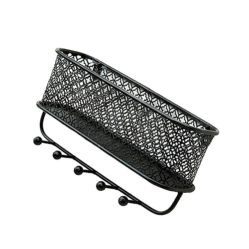 PRETYZOOM 1 Stück Nordic Style Wandregal aus Aufbewahrungsregal für Schlüssel Hüte und Alltagsgegenstände Robuste Konstruktion mit Haken für Wohnzimmer und Schlafzimmer Schwarz von PRETYZOOM