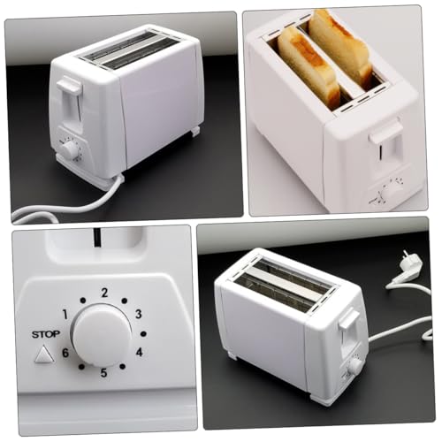 PRETYZOOM 1 Stück Toastoaster Mini-Brotmaschine automatische Brotbackmaschine automatischer Sandwichmaker Pausenmacher 2-Scheiben-Mini-Toaster Plastik Weiß von PRETYZOOM