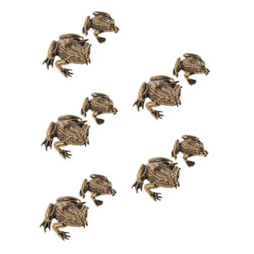 PRETYZOOM 10 Stck. Retro -Bronze -Ornamente Tee Tisch Frosch Ornament Büro-feng-Shui-dekor Süße Froschfigur Miniatur -kröteskulptur Tischfrosch-Statue Mini-krötenfigur Golden Messing von PRETYZOOM