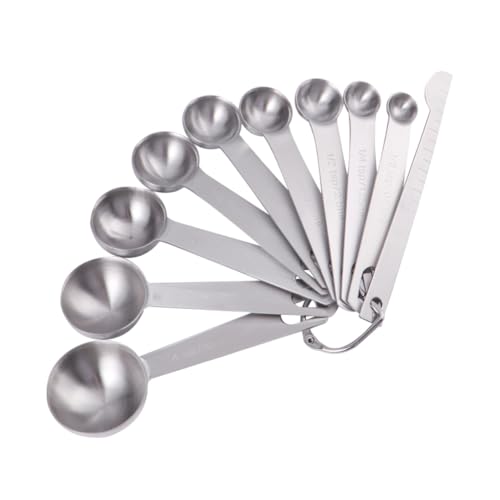 PRETYZOOM 10 Stück 10 teiliges Edelstahl Messlöffel Set mit Maßangaben Multifunktionale Küchen Messlöffel und Messschaufeln für präzises Backen und Kochen Langlebig Leicht Platzsparend für PRETYZOOM 10 Stück 10 teiliges Edelstahl Messlöffel Set mit Maßangaben Multifunktionale Küchen Messlöffel und Messschaufeln für präzises Backen und Kochen Langlebig Leicht Platzsparend für von PRETYZOOM