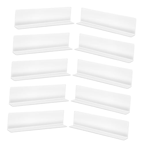 PRETYZOOM 10 Stück Klassifizierung Baffel Regalteiler in L-Form Kabinettsklappe Einzelhandelsregal -Organisatoren Klappbrettschelftrieber klare Schrankteiler l Formklappe PVC Transparent von PRETYZOOM