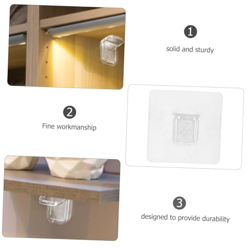 PRETYZOOM 10 Stück Teiliges Regalbodenträger aus Robustem Kunststoff Belastbare Bohrfreie Regalstützen für Küchen Bad Kleiderschrankregale Vielseitige Einlegebodenhalter Transparente Shelf von PRETYZOOM