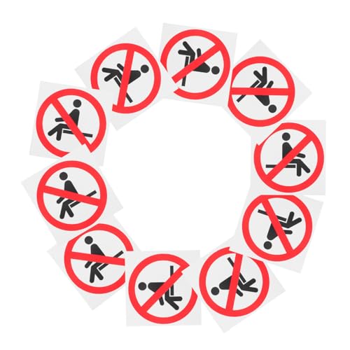 PRETYZOOM 10 Stück Warnaufkleber Industrielle Warnschildaufkleber Selbstklebendes Warnschild Abnehmbare Sicherheitsabziehbilder Warnzeichen Selbstklebender Papier von PRETYZOOM