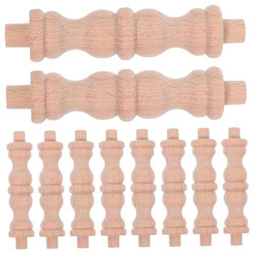 PRETYZOOM 10 Stück Weinlagerregale Säulendekor Weinbuffet Schrankbaumaterial Küchen Und Esszimmermöbel Flurmöbel DIY Möbeldekoration Kleine Säule Khaki Holz von PRETYZOOM