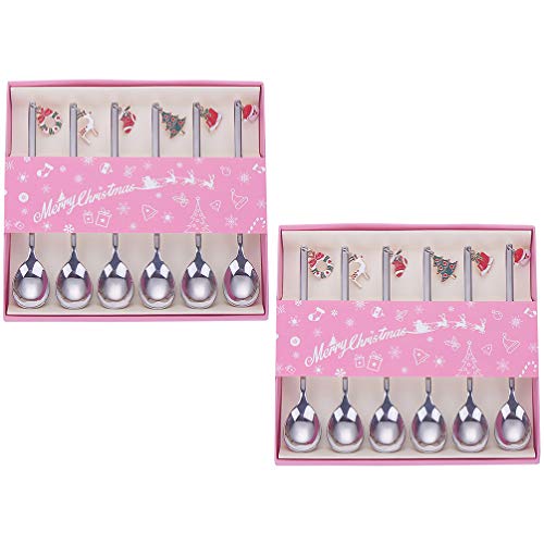 PRETYZOOM 12 Stück Edelstahl Kaffeelöffel Weihnachtslöffel Dessert Tee Eislöffel Rührlöffel Weihnachtssilber Set mit Geschenkbox Silber PRETYZOOM 12 Stück Edelstahl Kaffeelöffel Weihnachtslöffel Dessert Tee Eislöffel Rührlöffel Weihnachtssilber Set mit Geschenkbox Silber von PRETYZOOM