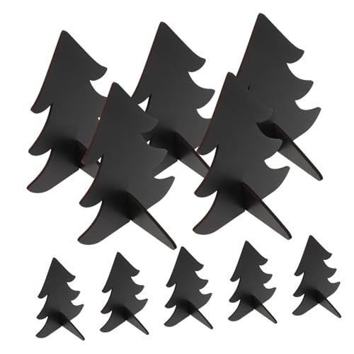 PRETYZOOM 12 Stück Teiliges Holz Mini Tafel Schilder Weihnachtsbaum Form Doppelseitig Beschreibbar Landhausstil Botschaftsanhänger für Weihnachtsdeko Party Tischdekoration von PRETYZOOM