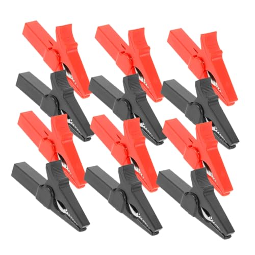 PRETYZOOM 12 Stück Teiliges Isolierte Alligator-klemmen aus Kupfer Robuste Federklemmen mit Sicherem Halt Kompatibel mit Bananenstecker Schwere Elektrische Batterieklemmen für Auto Lkw Boot von PRETYZOOM