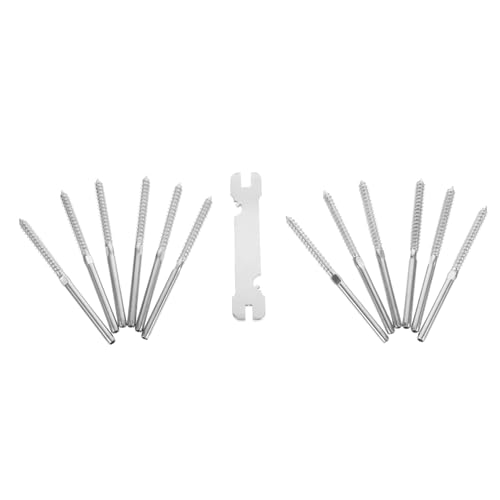 PRETYZOOM 12 Stück Teiliges Swage Lag Schrauben mit Rechts Linksgang Gewinde für Geländer Hochwertiger Stahl Verstellbar zur Seilspannung Geeignet für Holzpfosten im Innen Außenbereich PRETYZOOM 12 Stück Teiliges Swage Lag Schrauben mit Rechts Linksgang Gewinde für Geländer Hochwertiger Stahl Verstellbar zur Seilspannung Geeignet für Holzpfosten im Innen Außenbereich von PRETYZOOM