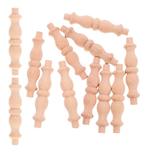 PRETYZOOM 12 Stück Unlackierte Holzspindeln für Möbel und Geländer Dekorative Holzbaluster für Treppen und Weinregale Robuste Handwerksqualität von PRETYZOOM