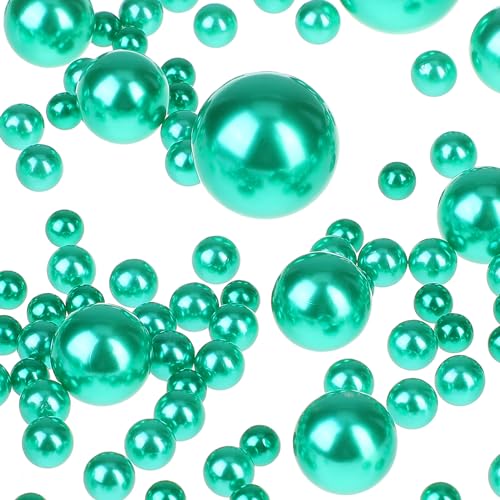 PRETYZOOM 125St Vase gefüllt mit Perlen Perlengirlande Perlen mit Löchern Vase -Füllstoff Vasendekorfüller Würfel Festliche Dekoration Vasendekoration Kunstperlen für Vasen Abs Green von PRETYZOOM