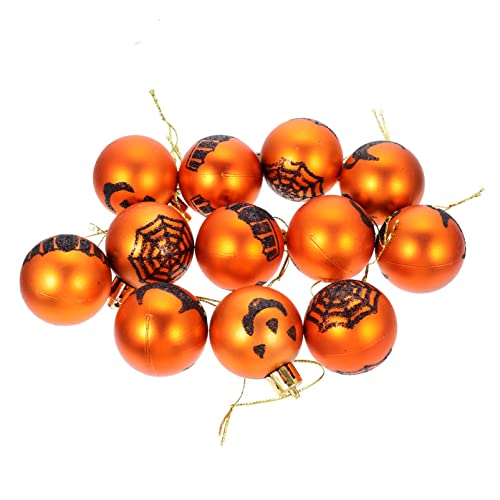 PRETYZOOM 12st Halloween Hängender Ball Halloween Hängende Ballverzierungen Halloween-Kugel-Ornamente Halloween-schmuck Für Baum Hängendes Dekor Abschlussball Dekorative Gegenstände Plastik von PRETYZOOM