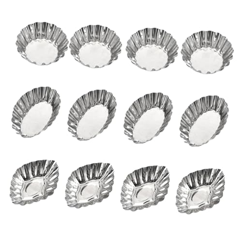 PRETYZOOM 12st Eierkuchenform Aus Edelstahl Ovale Muffinformen Runde Kuchenform Vermodern Eierkuchen Gebackene Form Gummiformen Backform Für Eierkuchen Kleine Tortenform Rostfreier Stahl von PRETYZOOM