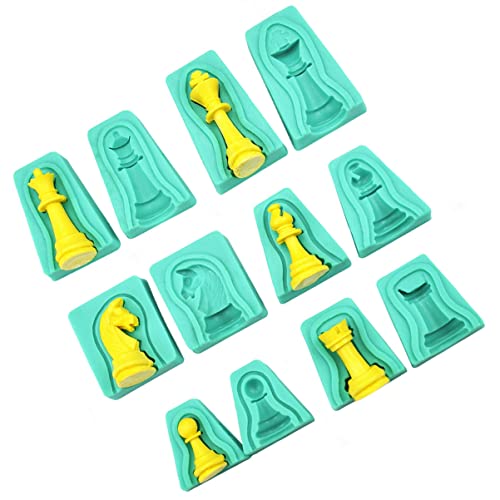 PRETYZOOM 12st Schachform Schokolade Backgeschirr Gebäckformen Würfel Rechteckige Kuchenform Liebe Herz Kuchenform Schachkuchenformen Käsekuchenformen Zum Backen Kastenform Kieselgel Green von PRETYZOOM