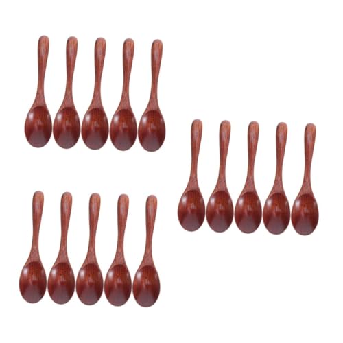 PRETYZOOM 15 Stück Japanischer Holzlöffel mit Langem Griff Kleine Honig Zuckerlöffel Leichte Holz-teelöffel für Espresso Dessert Kaffee und Suppen Traditionell Lackiert Vielseitig Einsetzbar von PRETYZOOM