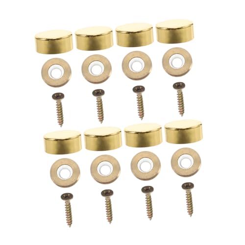 PRETYZOOM 16 Stück Teiliges Flache Dekorationsnägel aus Robustem Metall mit Goldfarbenen Dekorativen Kappen Kunstvolles Design Einfache Montage für Glas und Spiegelbeschilderung Langlebige von PRETYZOOM
