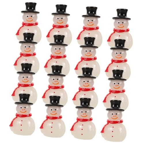 PRETYZOOM 16stücke Miniatur-schneemannfiguren Zum Basteln Schneemänner-Ornament Harz Für Weihnachts-Dekorationen Feengärten Und Winterszenen von PRETYZOOM