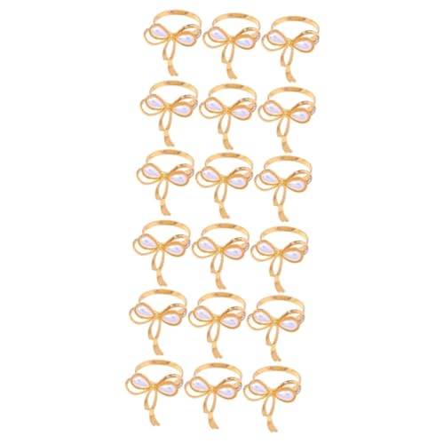 PRETYZOOM 18 STK Schleife Servietten Schnalle spiralförmige aus Metall Schleife Serviettenschnalle hochzeitsdeko weihnachtsdeko Esstischdekoration Brautschleife Bogen Perle von PRETYZOOM