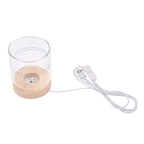 PRETYZOOM 1Satz LED Nachtlichtbasis mit Kristall Salzlampe Diffusor und Becher Dekorativer Holzständer für Entspannende Tischlampe USB von PRETYZOOM