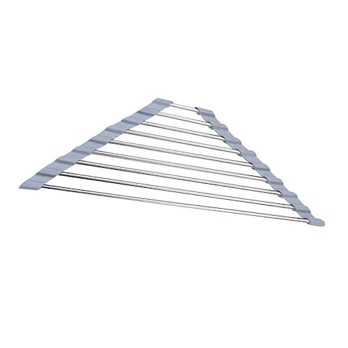 PRETYZOOM 1stk Abtropfgestell Aus Edelstahl Abtropfgestell Über Der Spüle Fruchtsieb Dreieckiges Spülbeckengestell Klappbarer Geschirrkorb Rollmatte Für Die Ecke Des Waschbeckens Kleber Grey PRETYZOOM 1stk Abtropfgestell Aus Edelstahl Abtropfgestell Über Der Spüle Fruchtsieb Dreieckiges Spülbeckengestell Klappbarer Geschirrkorb Rollmatte Für Die Ecke Des Waschbeckens Kleber Grey von PRETYZOOM