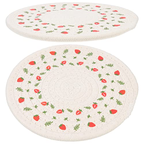 PRETYZOOM Einzigartiges Rundes Handgewebtes Tischset-Set (18 cm) Hitzebeständige Tischsets Stilvolle Besteckkissen Für Die Inneneinrichtung von PRETYZOOM
