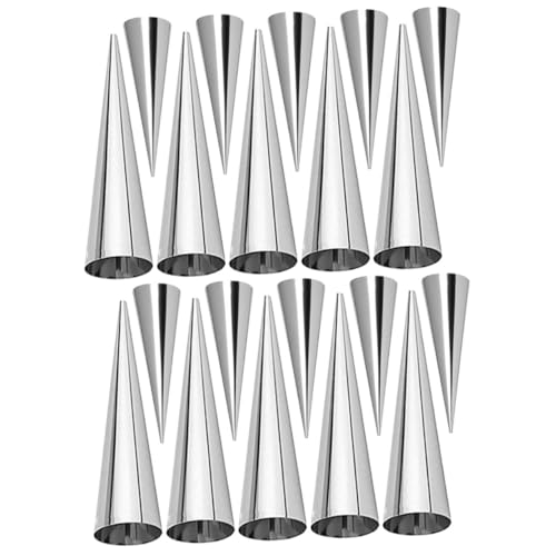 PRETYZOOM 2 Sätze Croissant-werkzeuge Croissant-backwerkzeugformen Croissant-röhrenform Nicht Klebende Backformen Backzubehör-set Hörnchen Croissantform Aus Edelstahl Silver 10 Stück * 2 von PRETYZOOM
