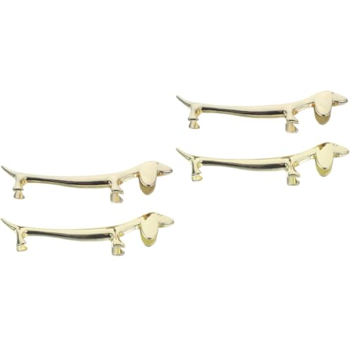 PRETYZOOM 2 Sätze Dackel-essstäbchenablage Spaß Esstäbchen Ziernieten Essstäbchen Halter Haustier Desktop-welpenstatue Essstäbchen-Organizer-Rack Zinklegierung Golden 2 Stück * 2 von PRETYZOOM
