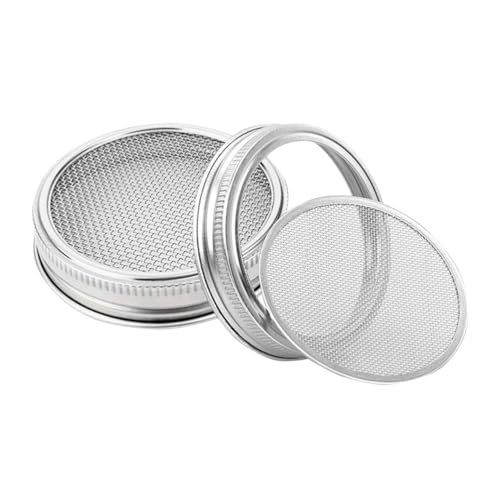 PRETYZOOM 2 Stk Sprossengläser Deckel Edelstahl Jar Deckel für Breite Einmachgläser mason jar Deckel Schraubdeckel für Gläser von PRETYZOOM