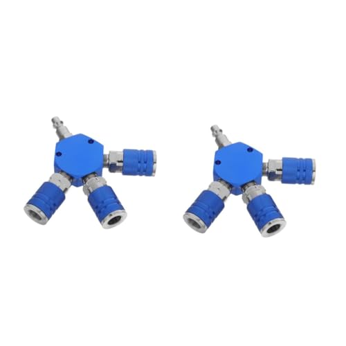 PRETYZOOM 2 Stück Aluminium Luftschlauch Verteiler Npt Schnellkupplung Pneumatisch Hohe Druckbeständigkeit Vielseitiger Kompressor Anschluss für Industrielle Anwendungen von PRETYZOOM