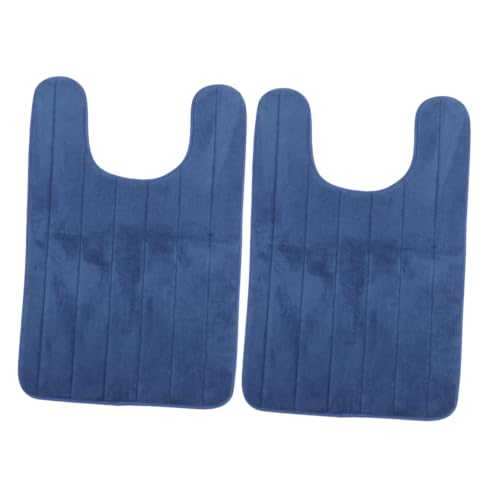 PRETYZOOM 2 Stück Anti-schlupf-toilettenpad Weicher Badezimmerteppich Toilette U-förmiges Pad U-förmige Badezimmermatte Badezimmerteppiche Toilette Polyester von PRETYZOOM