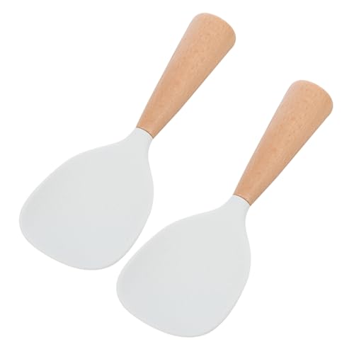 PRETYZOOM 2 Stück Antihaftbeschichteter Silikon reislöffel mit Ergonomischem Holzgriff Hitzebeständig Rutschfest und Stehend Leichter Haushaltslöffel zum Servieren von Reis für Familie und PRETYZOOM 2 Stück Antihaftbeschichteter Silikon reislöffel mit Ergonomischem Holzgriff Hitzebeständig Rutschfest und Stehend Leichter Haushaltslöffel zum Servieren von Reis für Familie und von PRETYZOOM