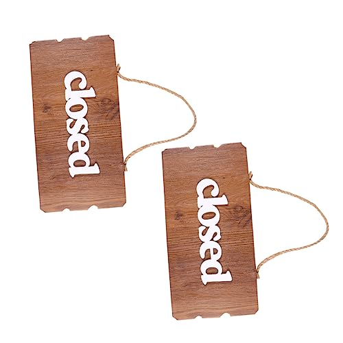 PRETYZOOM 2 Stück Doppelseitiges Vintage Holz Schild mit Open Closed Aufschrift Wanddeko für Bar Club Robustes Holzmaterial mit Aufhängeseil für Stilvolle Türschilder von PRETYZOOM