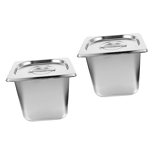 PRETYZOOM 2 Stück Edelstahl Essbecken Servierbehälter Mit Deckel Buffetpfanne Speisepfanne Mit Deckel Buffet Metallplatte Edelstahl Restaurantpfannen Edelstahl Hotelpfanne Silber PRETYZOOM 2 Stück Edelstahl Essbecken Servierbehälter Mit Deckel Buffetpfanne Speisepfanne Mit Deckel Buffet Metallplatte Edelstahl Restaurantpfannen Edelstahl Hotelpfanne Silber von PRETYZOOM
