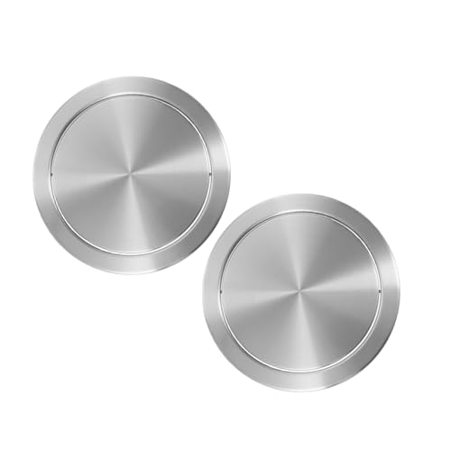 PRETYZOOM 2 Stück Einbau Mülleimer Deckel Rundes Schwenkklappen Design mit Selbstschließfunktion Eingelassene Abdeckung für Küchen Bad und Büroabfallbehälter Rostfrei Platzsparend Hygienisch von PRETYZOOM