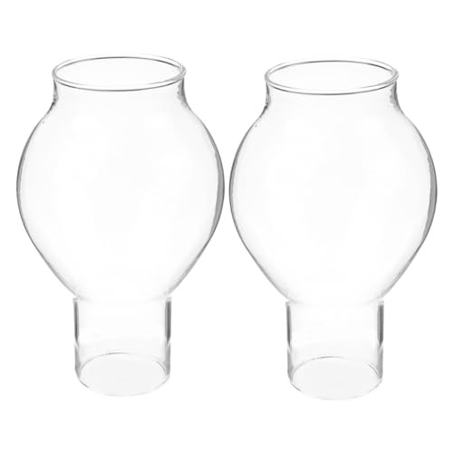PRETYZOOM 2 Stück Glaskerzen Lampenschirm Kerzenhülsen Abdeckung Kerzenglas Abdeckung Klarer Kerzenschirm Kaminschirm Winddicht Kerzenabdeckung Glaskerzenhalter Kerzenhülsen Schirm von PRETYZOOM