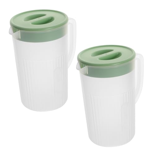 PRETYZOOM 2 Stück Großer Kühlschrank Wasserkrug Hitzebeständiger Transparenter Küchenkännchen mit Deckel für Kalte Getränke Tee Saft für Büro Party Familiengebrauch von PRETYZOOM