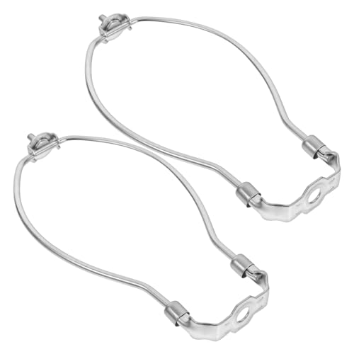 PRETYZOOM 2 Stück Lampenschirm Harfenhalter Chromfarbig Lampenhalter Horn Design Stabile Halterung für Tisch und Stehleuchten DIY Ersatz Zubehör Light Bases von PRETYZOOM